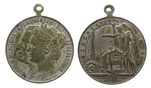 Wilhelmina (1890-1948) - auf die Geburt von Prinzessin Juliana - 1909 - tragbare Medaille  ss