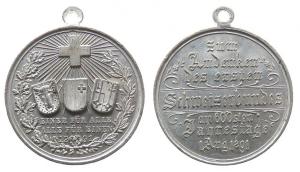 Schweizerbund - auf den 600. Jahrestag - 1891 - tragbare Medaille  vz