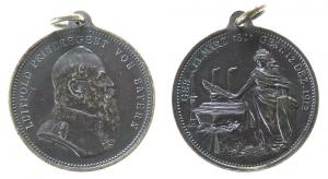 Luitpold (1886-1912) Prinzregent - auf seinen Tod - 1912 - tragbare Medaille  vz