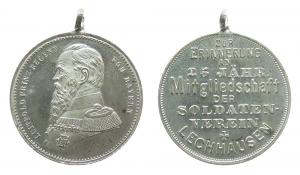 Lechhausen - auf die 25jährige Mitgliedschaft der Soldatenverein - o.J. - tragbare Medaille  vz
