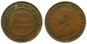 Australien - Australia - 1925 - 1/2 Penny  ss-