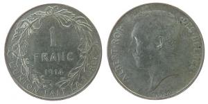 Belgien - Belgium - 1914 - 1 Franc  ss+