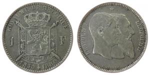 Belgien - Belgium - 1880 - 1 Franc  fast vz
