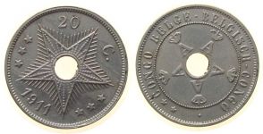 Belgisch Kongo - Belg. Congo - 1911 - 20 Centimes  vz