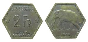 Belgisch Kongo - Belg. Congo - 1943 - 2 Francs  ss