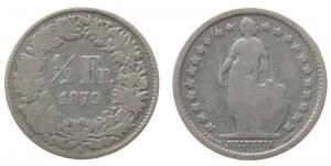 Schweiz - Switzerland - 1879 - 1/2 Franken  fast schön