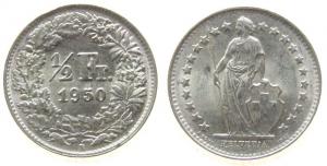 Schweiz - Switzerland - 1950 - 1/2 Franken  unc