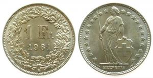 Schweiz - Switzerland - 1961 - 1 Franken  stgl-