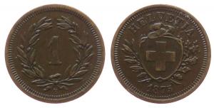 Schweiz - Switzerland - 1875 - 1 Rappen  ss+