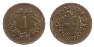 Schweiz - Switzerland - 1906 - 1 Rappen  ss+