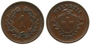 Schweiz - Switzerland - 1907 - 1 Rappen  vz