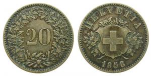 Schweiz - Switzerland - 1858 - 20 Rappen  ss