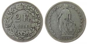 Schweiz - Switzerland - 1886 - 2 Franken  fast ss