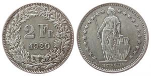 Schweiz - Switzerland - 1920 - 2 Franken  vz