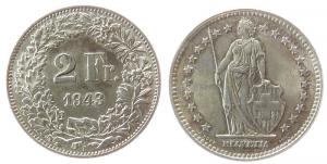 Schweiz - Switzerland - 1943 - 2 Franken  vz