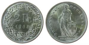 Schweiz - Switzerland - 1965 - 2 Franken  vz-unc
