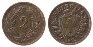 Schweiz - Switzerland - 1919 - 2 Rappen  unc