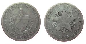 Kuba - Cuba - 1915 - 20 Centavos  ss