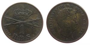 Dänemark - Denmark - 1842 - 1 RBS  fast ss