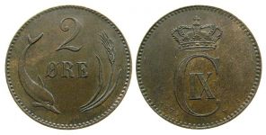 Dänemark - Denmark - 1875 - 2 Öre  vz