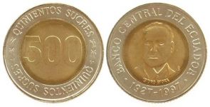 Ecuador - 1997 - 500 Sucres  unc
