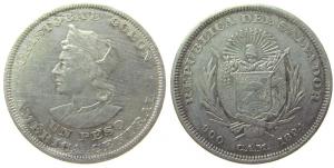 El Salvador - 1894 - 1 Peso  ss+