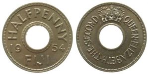 Fidschi Inseln - Fiji Islands - 1954 - 1/2 Penny  unc