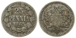 Finnland - Finland - 1865 - 25 Pennia  ss/s
