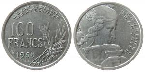 Frankreich - France - 1958 - 100 Francs  vz