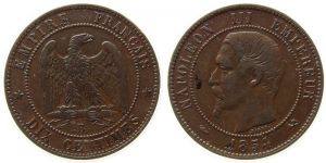 Frankreich - France - 1854 - 10 Centimes  ss+