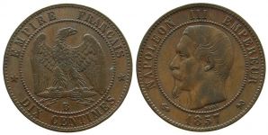 Frankreich - France - 1857 - 10 Centimes  ss