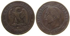 Frankreich - France - 1863 - 10 Centimes  schön