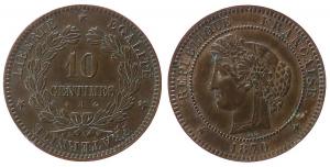 Frankreich - France - 1870 - 10 Centimes  vz