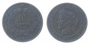 Frankreich - France - 1871 - 10 Centimes  ss