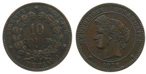 Frankreich - France - 1872 - 10 Centimes  ss