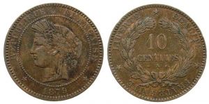 Frankreich - France - 1879 - 10 Centimes  ss