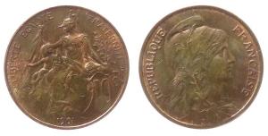 Frankreich - France - 1901 - 10 Centimes  unc