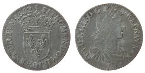 Frankreich - France - 1662 - 1/12 Ecu au buste juvénile  ss