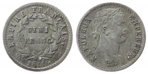 Frankreich - France - 1811 - 1/2 Franc  ss