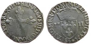 Frankreich - France - 1587 - 1/4 Ecu  ss