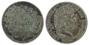 Frankreich - France - 1833 - 1/4 Franc  ss