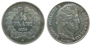 Frankreich - France - 1834 - 1/4 Franc  ss+