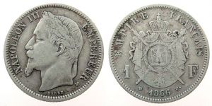 Frankreich - France - 1866 - 1 Franc  s-ss