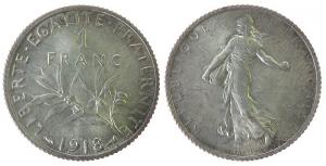 Frankreich - France - 1918 - 1 Franc  vz-unc