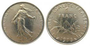 Frankreich - France - 1973 - 1 Franc  stgl