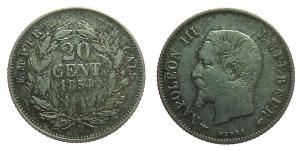 Frankreich - France - 1854 - 20 Centimes  ss