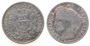 Frankreich - France - 1850 - 20 Centimes  schön