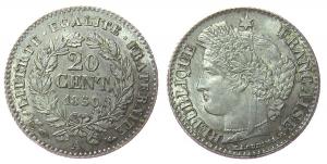 Frankreich - France - 1850 - 20 Centimes  vz+
