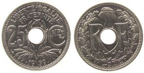 Frankreich - France - 1939 - 25 Centimes  unc