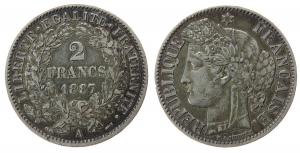 Frankreich - France - 1887 - 2 Francs  ss